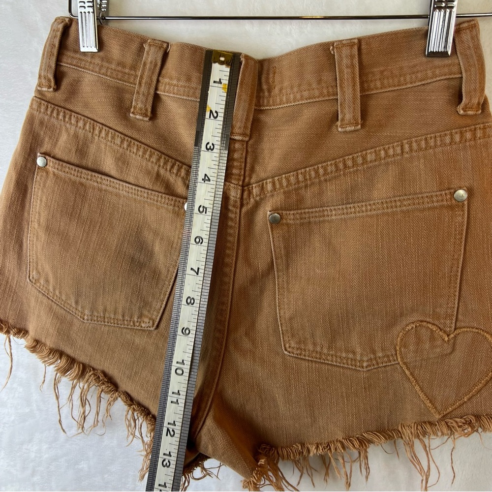 Madewell Where I was From shorts Orange Denim w‎ embroidered heart on butt sz 24 - Picture 9 of 10